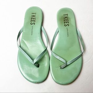 TKEES | Turquoise Patent Lipglosses Thongs Flip Flops Sandals